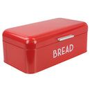 Home Basics Metal Bread Box with Lid, Red, 16.7x9.5x6.5 Inches