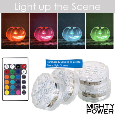 3 of 6:Mighty Power Waterproof Remote Controlled Puck Light with 10 Colorful LEDs 