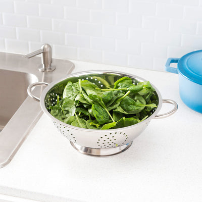 4 of 4:Home Basics Stainless Steel Colander and Strainer, Silver, 5-Quart 