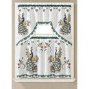 1 of 1:Ensemble de rideaux de cuisine 3D Kiera Peacock, vert, cantonnière 60 x 36, niveaux 30 x 36 pouces 