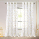 2 of 7:Abira Metallic Leaf Sheer Grommet Window Curtain Panel, 55x84 Inches 