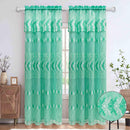 1 of 6:Dana Embroidered Rod Pocket Window Curtain Panel with Attached Valance, 54x84 Inches 