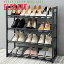 6 of 7:PREMIUS 4 Layer Mesh Shelf Shoe Rack, Black, 29.9x29.1x12 Inches 