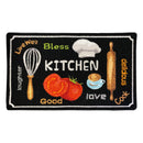 1 of 1:Bless Culinary Theme Non-Slip Kitchen Mat, Black, 18x30 Inches 