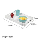 Home Basics Faux Marble Coffee Tray, White, 13x18 Inches