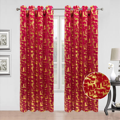 2 of 8:Huston Metallic Foil Grommet Window Curtain Panel, 54x84 Inches 