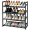 PREMIUS 4 Layer Mesh Shelf Shoe Rack, Black, 29.9x29.1x12 Inches