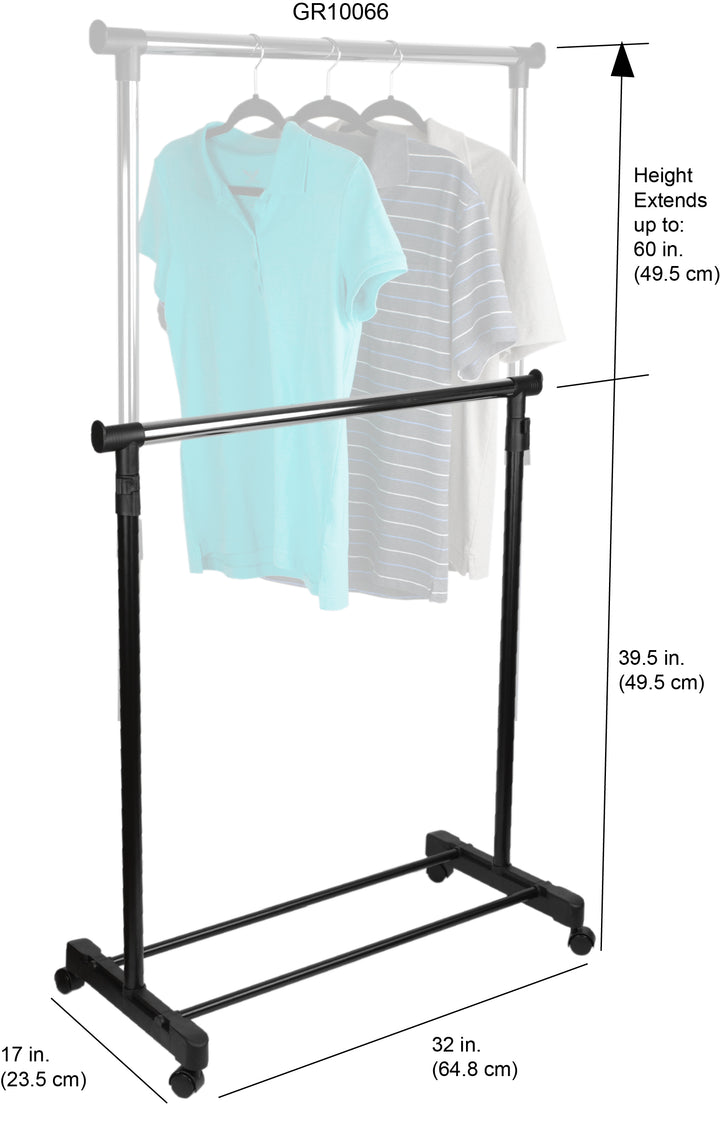 Sunbeam Clothes Rack Sunbeam Single Rail Adjustable Rolling Garment and Wardrobe Organizing ...