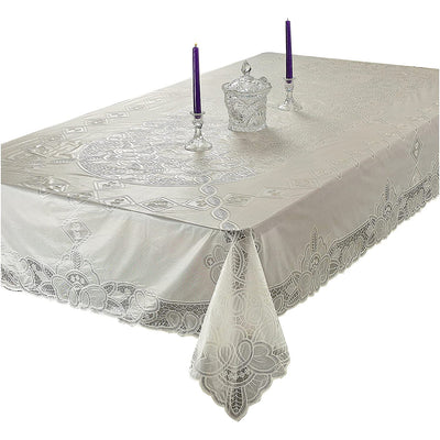 8 of 25:Vinyl Lace Embossed Betenburg Design Tablecloth 