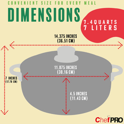 5 of 6:Chef Pro Commercial Grade Aluminum Caldero Stock Pot, Silver, 7.4 Quarts 