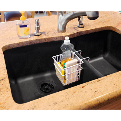 2 of 5:Kitchen Details Double Sink Sponge Holder in White 