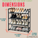 5 of 7:PREMIUS 4 Layer Mesh Shelf Shoe Rack, Black, 29.9x29.1x12 Inches 