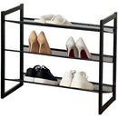 1 of 7:PREMIUS 3 Layer Metal Mesh Shelf Shoe Rack, Black, 29x12x16.5 Inches 