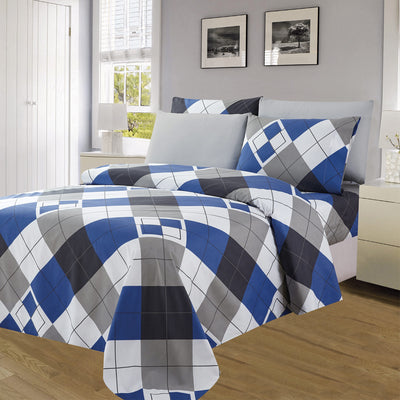 2 of 4:Essentials Bright 4 & 6 Piece Printed Wrinkle-Free Sheet Set, Urban Grid 