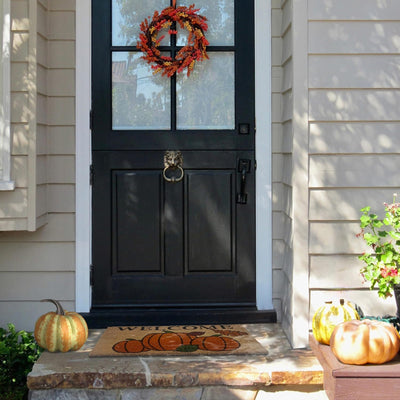 3 of 5:Achim Autumn Foliage Welcome Non-Slip Coir Outdoor Mat, 18x30 Inches 