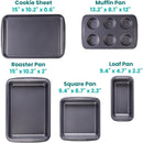 3 of 6:Baker's Secret Essentials Juego para hornear de acero antiadherente de 5 piezas 