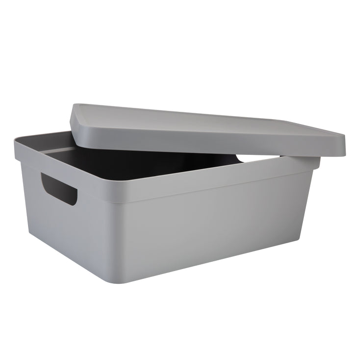 Simplify Large Vinto Plastic Storage Box with Lid in Ivory