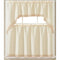 Maggie Kitchen Curtain Set with Macramé Fringes, Beige, Swag Valance 60x36, Tiers 30x36 Inches