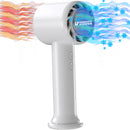 1 of 8:MIGHTY POWER Rechargeable AC Ultra Cooling Handheld Fan, White, 6.5 Inches 