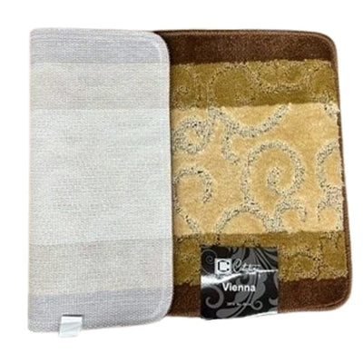 20 of 21:Vienna Scroll Two-Tone Non-Slip Soft Bath Rug, 18x30 Inches 