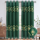 1 of 6:Carmen Damask Embroidered Chevron Design Grommet Window Curtain Panel, 54x84 Inches 
