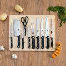 3 of 6:Home Basics Stainless Steel 10 Piece Knife Set With Cutting Board, 18x14x.5 Inches 