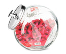 Home Basics Large 91 oz. Round Glass Candy Storage Jar with Stainless Steel Top, Clear