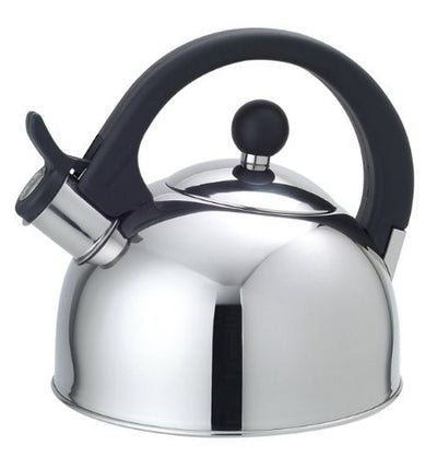 4 of 6:Home Basics Whistling Tea Kettle, Mirror Finish Silver, 2.5 Liter 