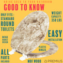 7 of 7:PREMIUS Wood Toilet Seat, Beige Marble, Standard Round, 17 Inches 