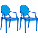 11 of 23:JOON 2 Pack Kids Ghost Chairs with Armrest, 25x13x14.5 Inches, Transparent 