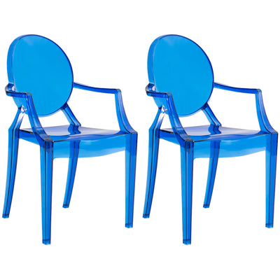 11 of 23:JOON 2 Pack Kids Ghost Chairs with Armrest, 25x13x14.5 Inches, Transparent 