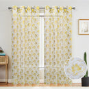 1 of 6:Atlanta Metallic Foil Floral Sheer Grommet Window Curtain Panel, 54x84 Inches 