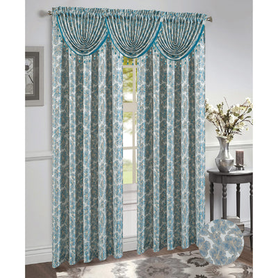 1 of 14:Gina Jacquard Rod Pocket Window Panel and Valance Window Treatment, All Sold Separately 