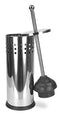Home Basics Stainless Steel Toilet Plunger With Holder, Silver, 5.5x17.8 Inches