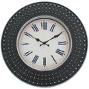 Premius Large Decorative Beaded Wall Clock, Black, 16 Inches