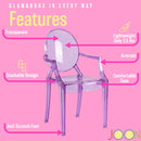 6 of 23:JOON 2 Pack Kids Ghost Chairs with Armrest, 25x13x14.5 Inches, Transparent 