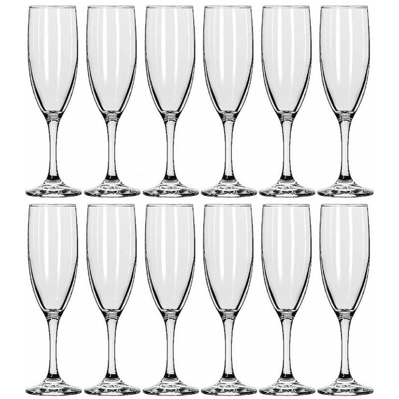 Libbey Embassy Flute Champagne Glass, 6-Ounce, Set of 12 (Pack of 12)