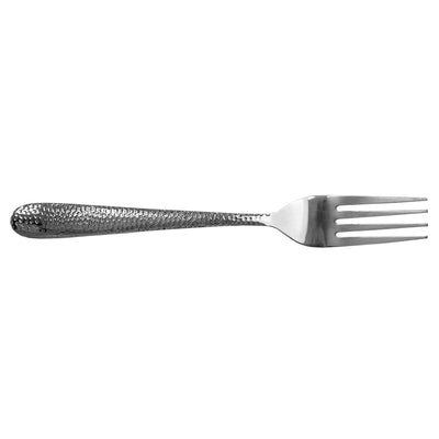 4 of 4:Home Basics 4 Piece Stainless Steel Dinner Forks Set with Textured Handles, Silver 