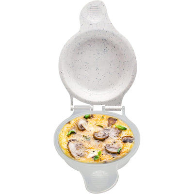 1 of 6:Good Living Microwave Egg Muffin Breakfast Sandwich Pan, Speckled White, 2 Oz 