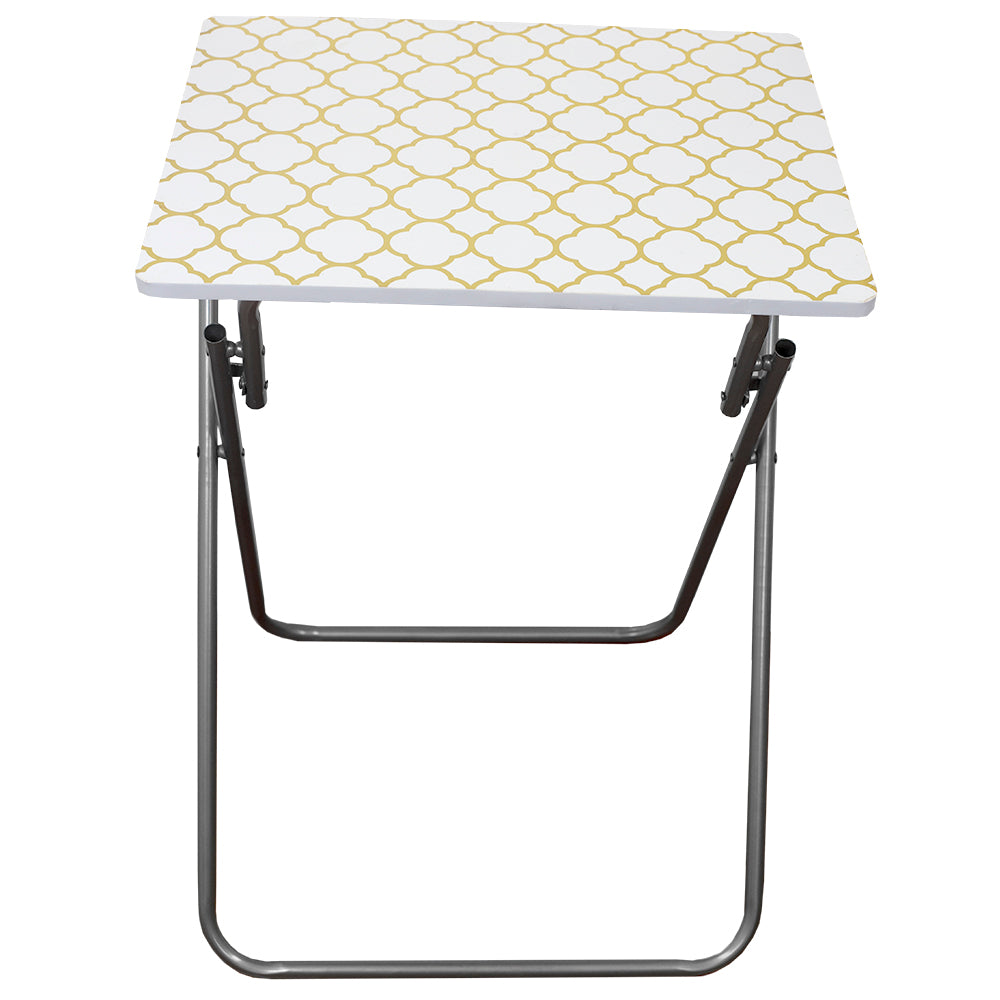 Home Basics Multi-Purpose Folding Table, Mettalic Lattice Gold, 15x19x ...