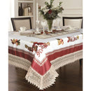 3 of 21:Fruttela Decorative Tablecloth with Macrame Lace Trimming 