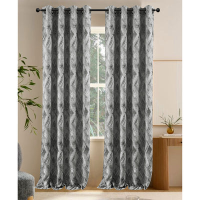 1 of 6:Clarence Jacquard Textured Room Darkening Grommet Window Curtain Panel, 54x84 Inches 