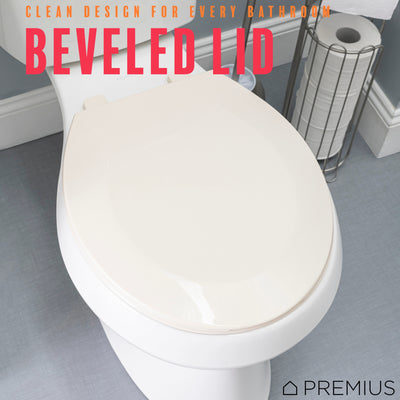 5 of 14:PREMIUS Beveled Plastic Toilet Seat, Standard Round, 17 Inches 