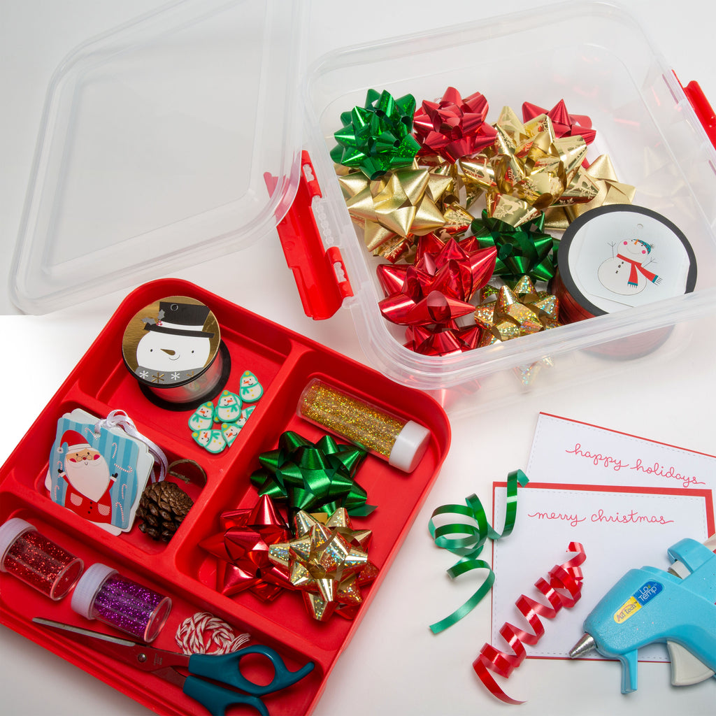 Simplify 5 Compartment Gift Supply Storage Box in Red – ShopBobbys
