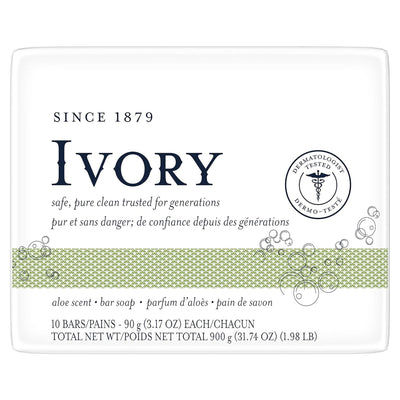 2 of 8:Ivory 10 Pack Clean Pure Clean Bar Soap, Aloe Scent, 3.17 Ounces 