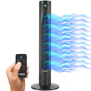 1 of 9:MIGHTY POWER 3 Speed LED Tower Fan With Remote Control, Timer, Night Mode, Black, 38 Inches 