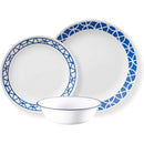 1 of 5:Corelle Vitrelle 12-Piece Glass Dinnerware Set Service for 4, Cobalt Circles 