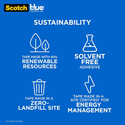 3 of 5:ScotchBlue 3-Pack Sharp Lines Multi-Surface Painter's Tape, Blue, 1.41 Inches x 60 Yards 