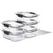 Rubbermaid Brilliance 10-Piece Plastic Meal Preparation Set with Built in Dividers, Clear