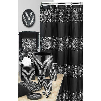 10 of 10:Sinatra Complete Bath Ensemble Decor Set, Black, All Sold Separately 